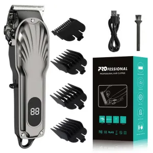 ماكينة تشذيب الشعر الكهربائية اللاسلكية . Professional Cordless Electric Hair Trimmer USB Hair
