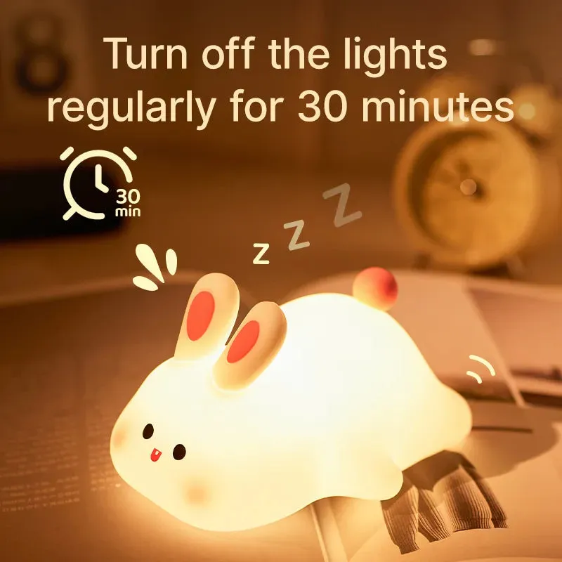 1PC Sleepy Kawaii Animal LED Rechargeable USB Night Light - Panda, Hippo, Pig, Bunny, Sheep