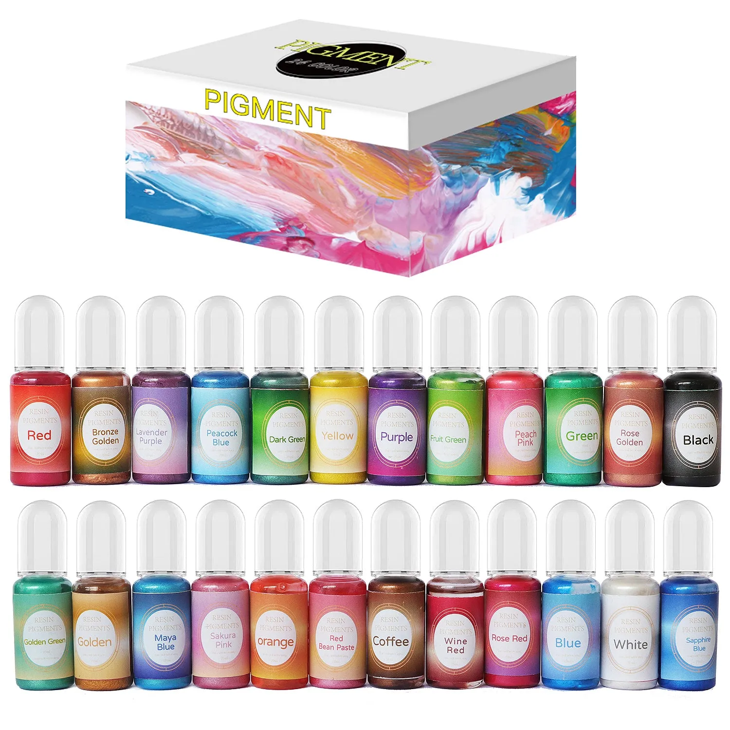 24PCS Resin Liquid Pigment Colorant | Pearl Coloring Dye | Epoxy Resin Colorant | DIY