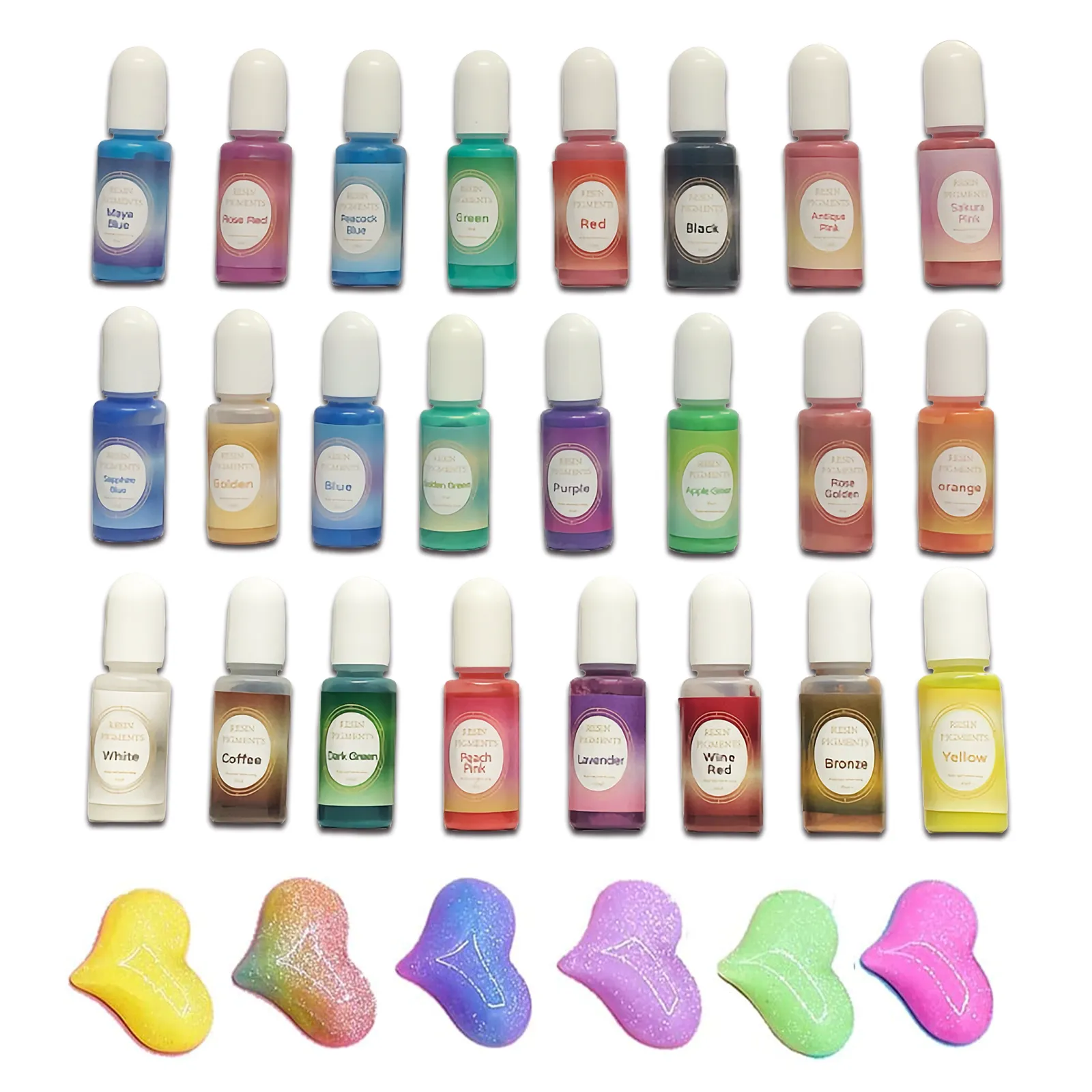 24PCS Resin Liquid Pigment Colorant | Pearl Coloring Dye | Epoxy Resin Colorant | DIY