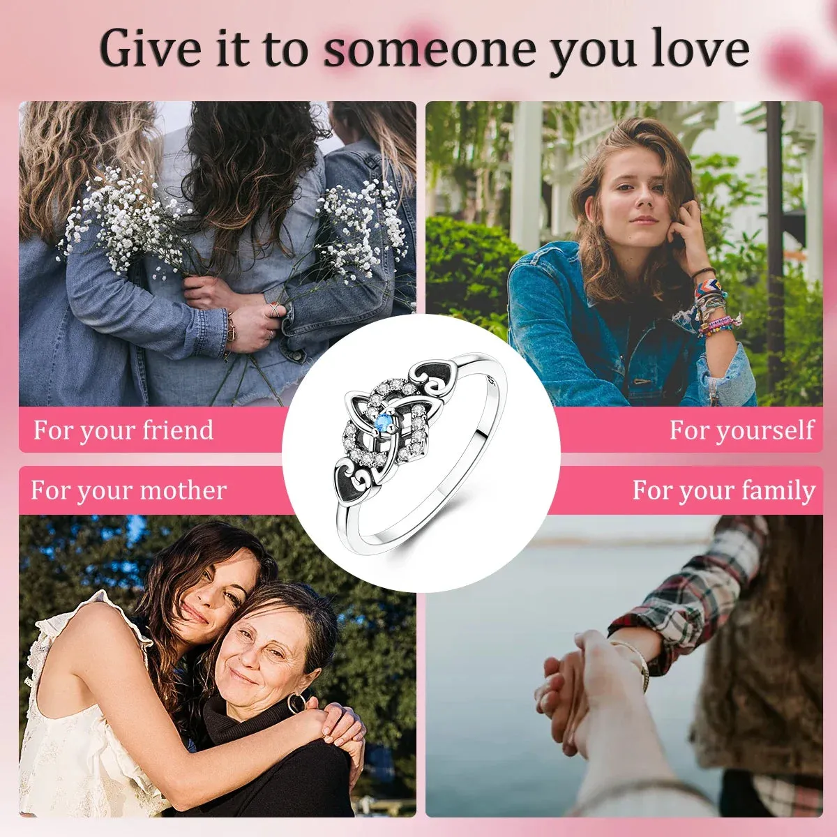 925 Sterling Silver Celtic Knot Heart Ring Fashionable & Elegant For Women Wedding Anniversary Or Party