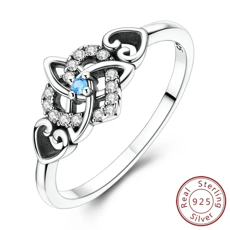 925 Sterling Silver Celtic Knot Heart Ring Fashionable & Elegant For Women Wedding Anniversary Or Party