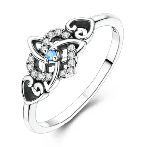 925 Sterling Silver Celtic Knot Heart Ring Fashionable & Elegant For Women Wedding Anniversary Or Party