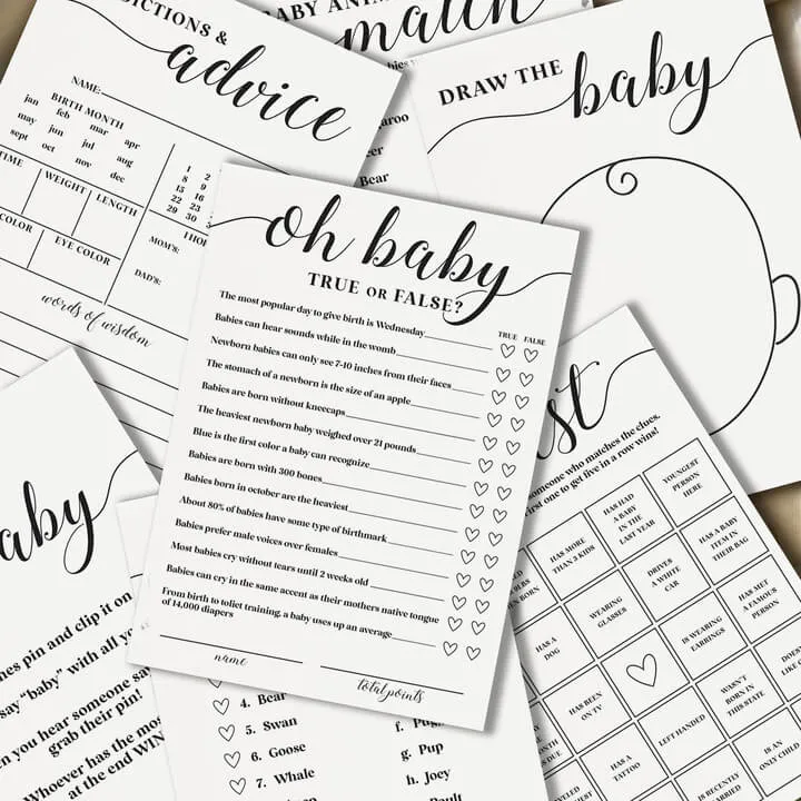 Baby Shower Games - Free Baby Shower Digital Download