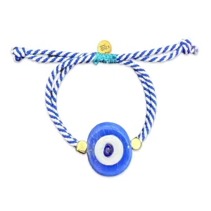 Greek eye bracelet blue white big