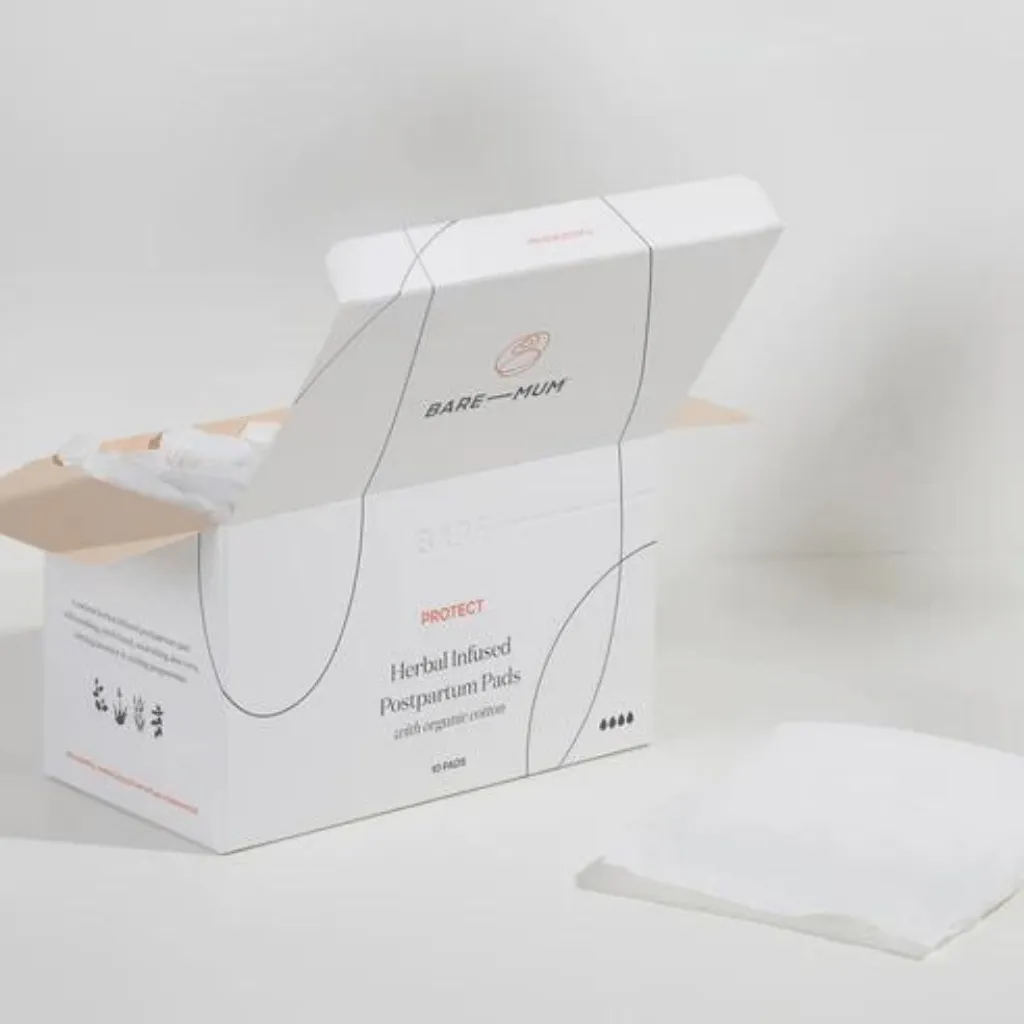 Herbal infused postpartum pads