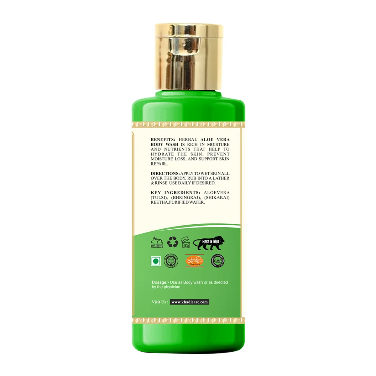 Khadi Care Herbal Aloevera Body Wash -  Pack of 2 Each 210 ml