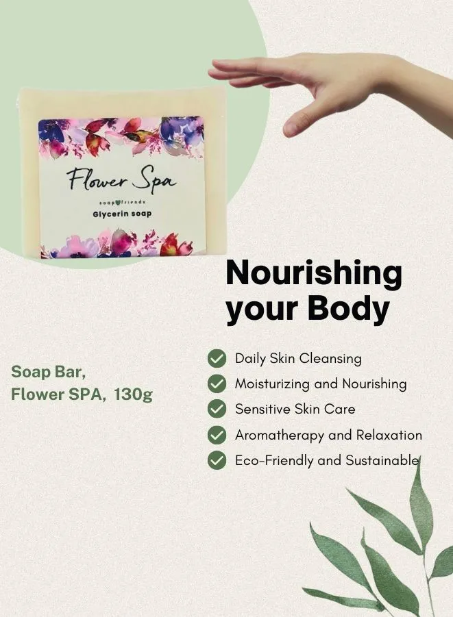 Meadow Flower Soap Bar for Gentle Cleansing and Silky Soft Skin - Infused with Coconut Oil and Aromatherapeutic Delight (130g)