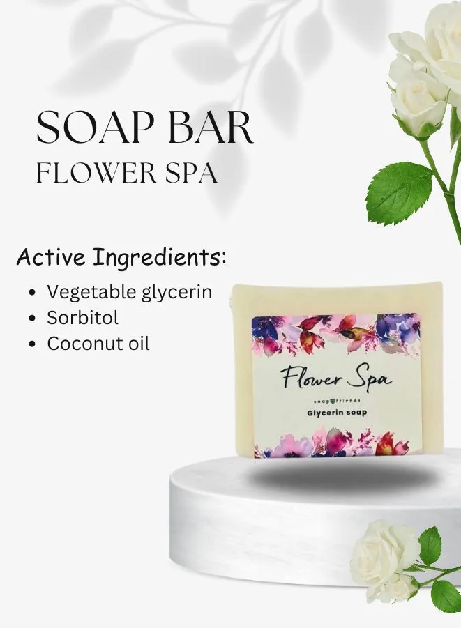 Meadow Flower Soap Bar for Gentle Cleansing and Silky Soft Skin - Infused with Coconut Oil and Aromatherapeutic Delight (130g)