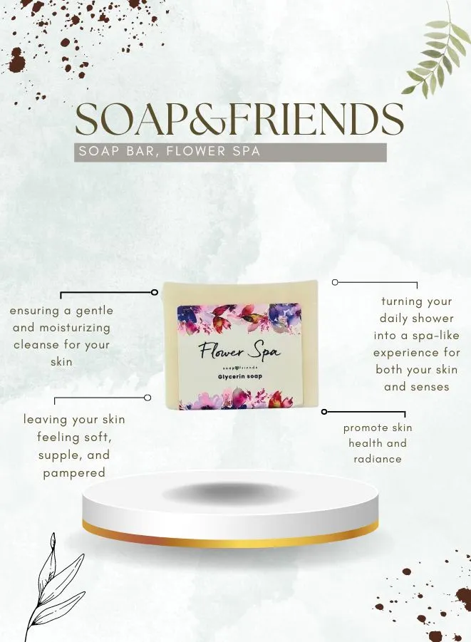 Meadow Flower Soap Bar for Gentle Cleansing and Silky Soft Skin - Infused with Coconut Oil and Aromatherapeutic Delight (130g)
