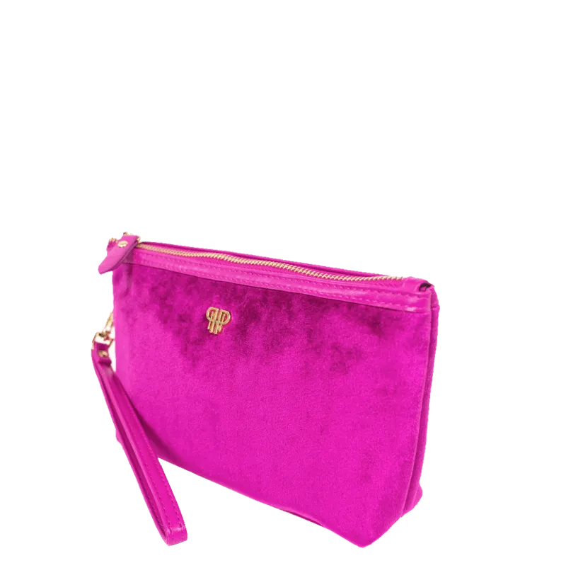 PurseN Getaway Velvet Wristlet Makeup Bag