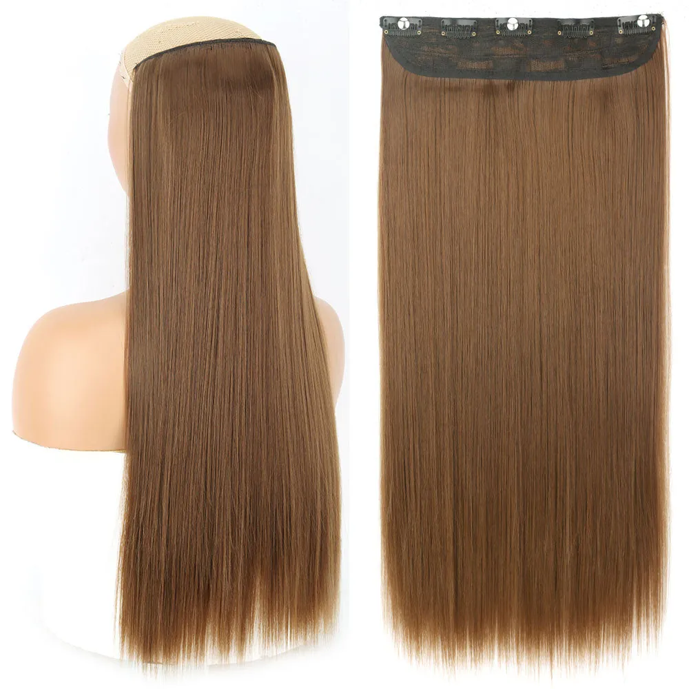 Synthetic Long Straight Hair Clips-in Extensions