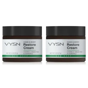 VYSN Hand & Body Restore Cream - Vitamin A, Green Tea & Chamomile - 2-Pack