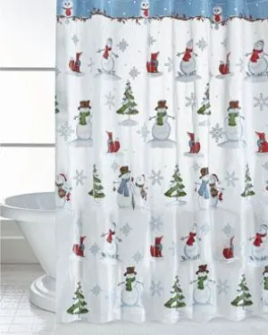Woodland Winter Vinyl Shower Curtain