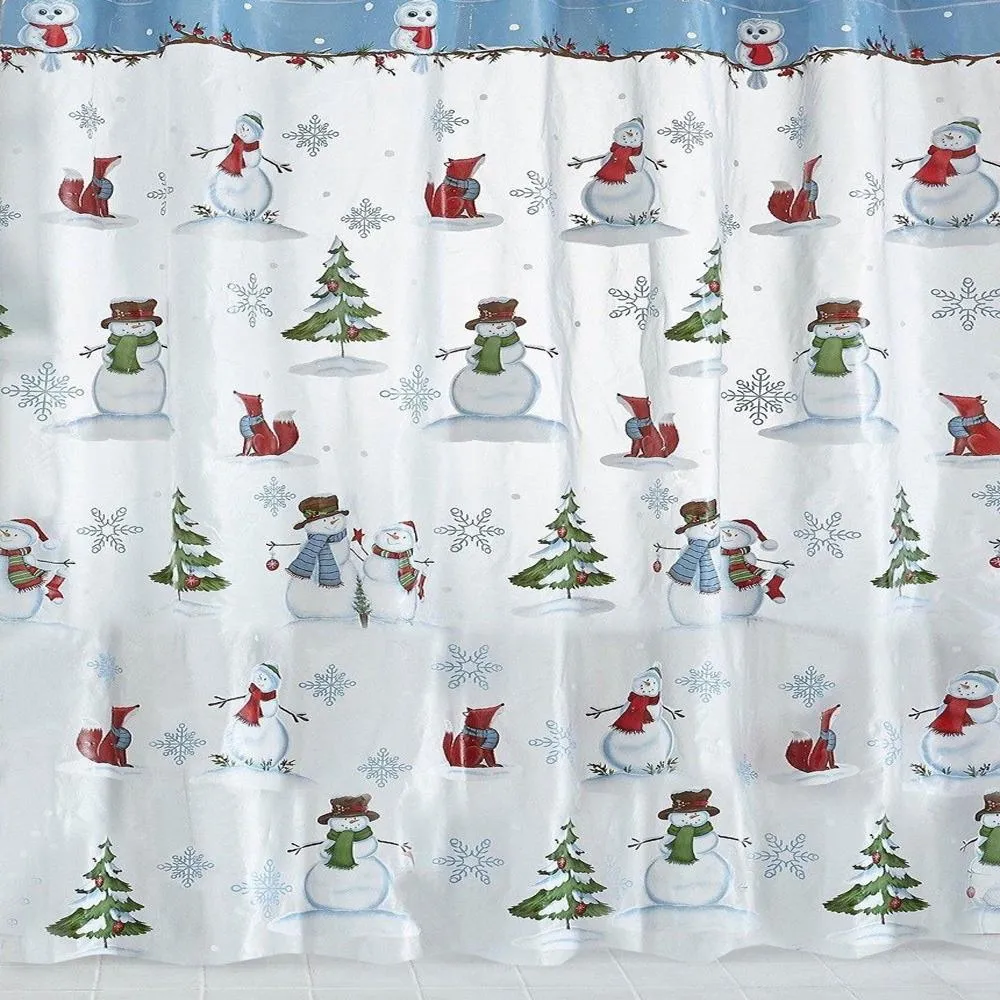 Woodland Winter Vinyl Shower Curtain