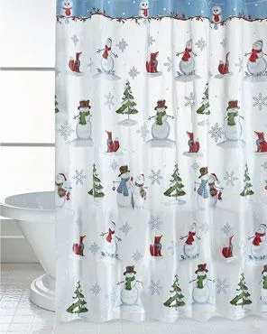 Woodland Winter Vinyl Shower Curtain
